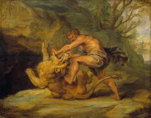 Samson and the Lion. Study by Peter Paul Rubens Oil Painting