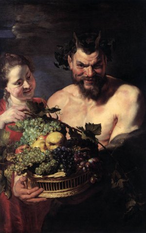 Satyr and Girl by Peter Paul Rubens Oil Painting