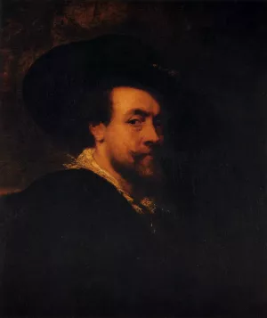 Self-Portrait with a Hat by Peter Paul Rubens - Oil Painting Reproduction
