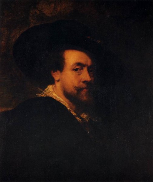 Self-Portrait with a Hat by Peter Paul Rubens - Hand-Painted Oil Painting Reproduction