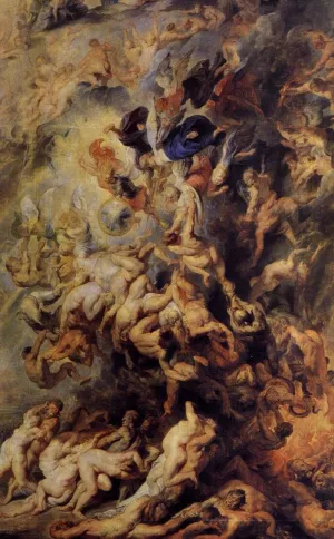 Small Last Judgement painting by Peter Paul Rubens