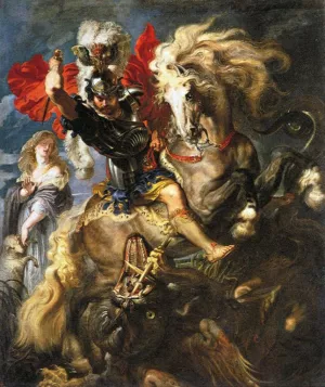 St George and a Dragon by Peter Paul Rubens Oil Painting