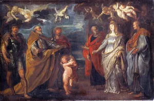 St George with Martyrs Maurus, Papianus, Domitilla, Nerus and Achilleus painting by Peter Paul Rubens