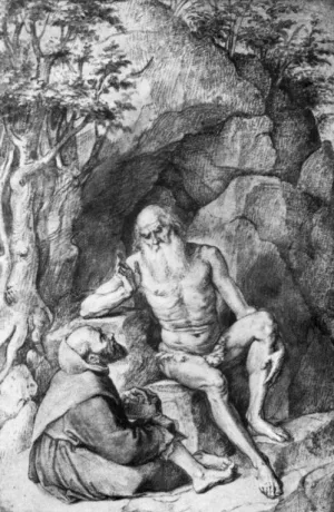 St. Onufrij Instruct Monk by Peter Paul Rubens Oil Painting
