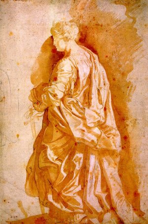 Study for a Standing Female Saint by Peter Paul Rubens Oil Painting