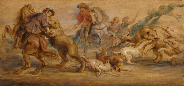 Study for 'The Bear Hunt' by Peter Paul Rubens - Hand-Painted Oil Painting Reproduction