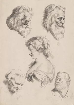 Study of Heads by Peter Paul Rubens Oil Painting