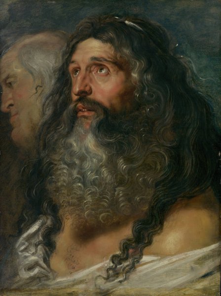 Study of Two Heads  by Peter Paul Rubens - Hand-Painted Oil Painting Reproduction