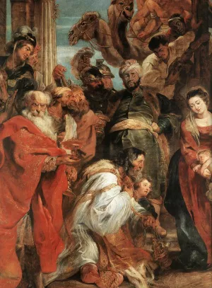 The Adoration of the Magi detail by Peter Paul Rubens - Oil Painting Reproduction
