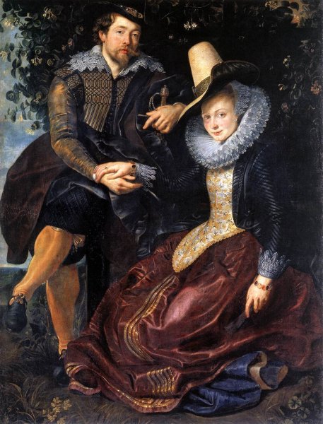 Main Product Photo of The Artist and His First Wife, Isabella Brant, in the Honeysuckle Bower Painting by Peter Paul Rubens