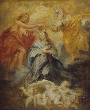 The Coronation of the Virgin by Peter Paul Rubens Oil Painting