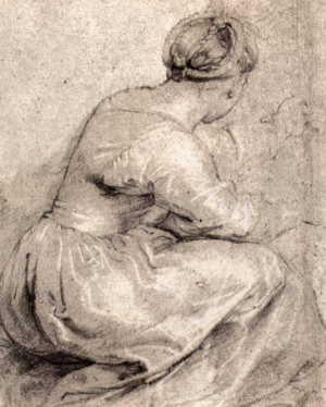The Girl Squatted Down by Peter Paul Rubens Oil Painting