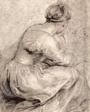 The Girl Squatted Down Oil painting by Peter Paul Rubens