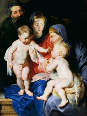 The Holy Family with Saint Elizabeth and Saint John the Baptist by Peter Paul Rubens Oil Painting