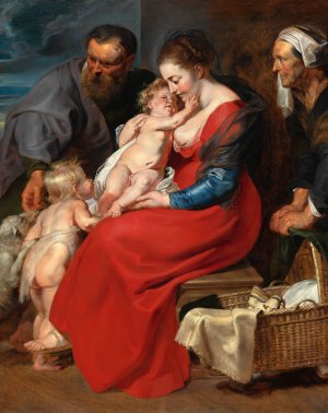 The Holy Family with Saints Elizabeth and John the Baptist by Peter Paul Rubens Oil Painting