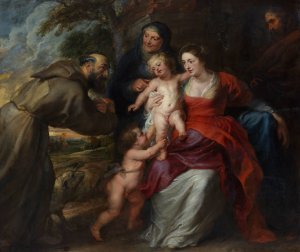 The Holy Family with Saints Francis and Anne and the Infant Saint John the Baptist by Peter Paul Rubens Oil Painting