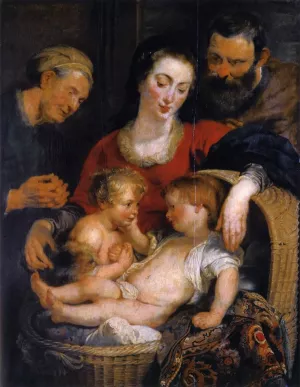 The Holy Family with St Elizabeth by Peter Paul Rubens Oil Painting
