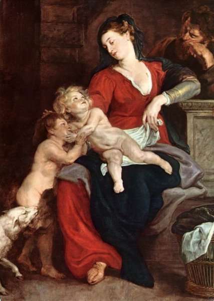 The Holy Family with the Basket by Peter Paul Rubens - Hand-Painted Oil Painting Reproduction