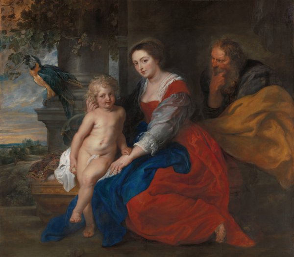 The Holy Family with the Parrot  by Peter Paul Rubens - Hand-Painted Oil Painting Reproduction