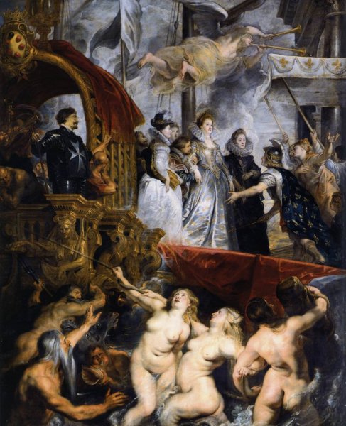 The Landing of Marie de Medicis at Marseilles by Peter Paul Rubens - Hand-Painted Oil Painting Reproduction