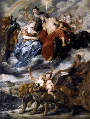 The Meeting of Marie de Medicis and Henri IV at Lyon by Peter Paul Rubens - Oil Painting Reproduction