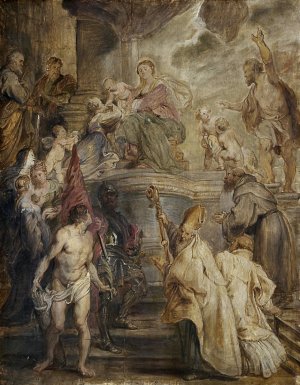 The Mystic Marriage of St Catherine by Peter Paul Rubens Oil Painting