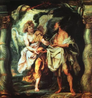 The Prophet Elijah Receiving Bread and Water from an Angel by Peter Paul Rubens Oil Painting