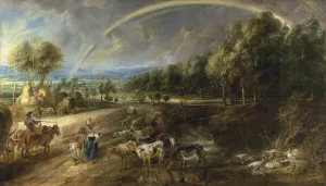 The Rainbow Landscape by Peter Paul Rubens Oil Painting