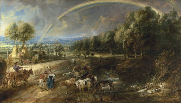 The Rainbow Landscape  by Peter Paul Rubens - Hand-Painted Oil Painting Reproduction