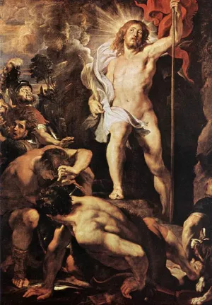 The Resurrection of Christ Central Panel by Peter Paul Rubens - Oil Painting Reproduction