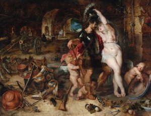 The Return From War,Mars Disarmed By Venus by Peter Paul Rubens Oil Painting