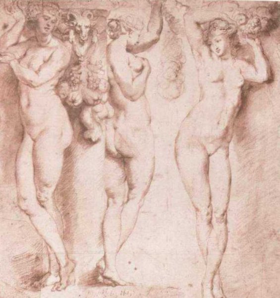 The Three Caryatids by Peter Paul Rubens - Hand-Painted Oil Painting Reproduction