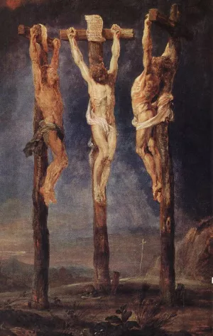 The Three Crosses painting by Peter Paul Rubens