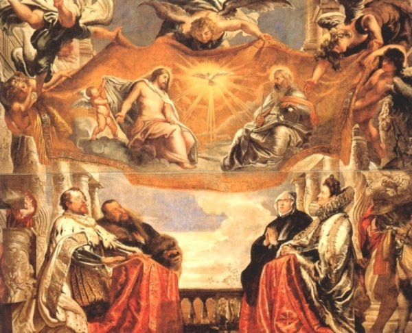 The Trinity Adored by the Duke of Mantua and His Family by Peter Paul Rubens - Hand-Painted Oil Painting Reproduction