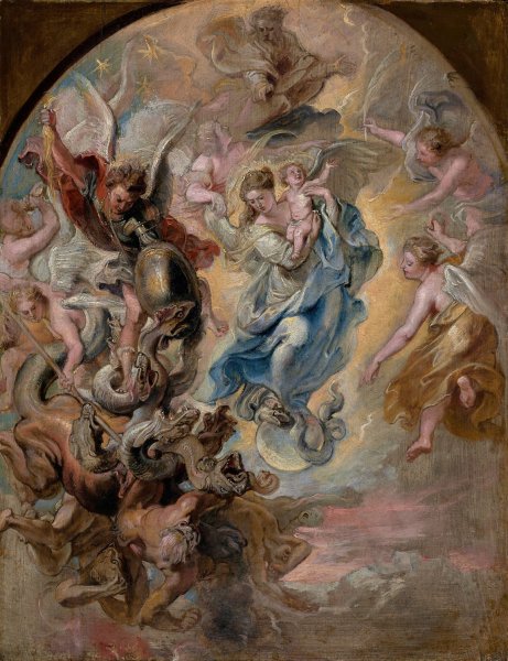 The Virgin as the Woman of the Apocalypse  by Peter Paul Rubens - Hand-Painted Oil Painting Reproduction