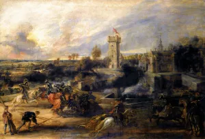Tournament in front of Castle Steen by Peter Paul Rubens Oil Painting