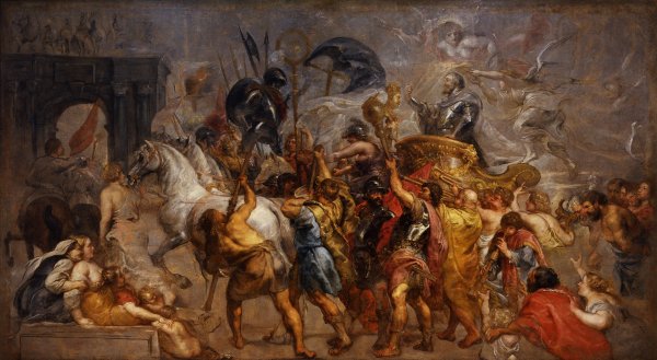 Triumphal Entry of Henry IV into Paris by Peter Paul Rubens - Hand-Painted Oil Painting Reproduction
