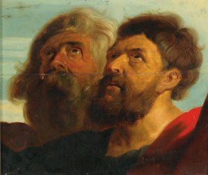Two Male Heads by Peter Paul Rubens Oil Painting