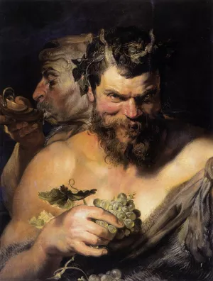 Two Satyrs by Peter Paul Rubens - Oil Painting Reproduction