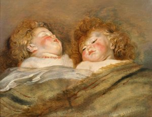 Two Sleeping Children by Peter Paul Rubens Oil Painting