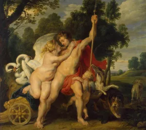 Venus and Adonis Oil painting by Peter Paul Rubens