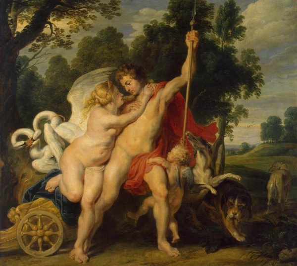 Venus and Adonis by Peter Paul Rubens - Hand-Painted Oil Painting Reproduction
