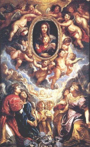 Virgin and Child Adored by Angels by Peter Paul Rubens Oil Painting