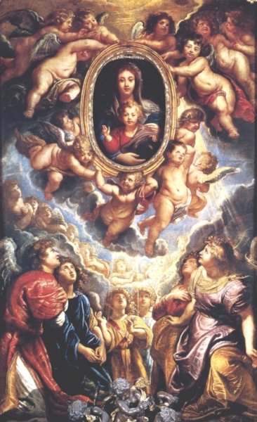Virgin and Child Adored by Angels by Peter Paul Rubens - Hand-Painted Oil Painting Reproduction