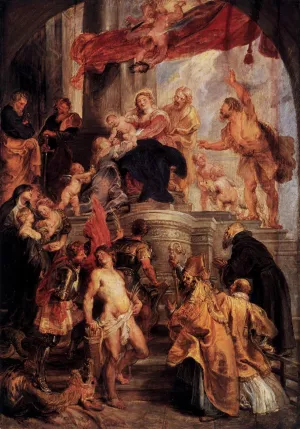 Virgin and Child Enthroned with Saints by Peter Paul Rubens - Oil Painting Reproduction