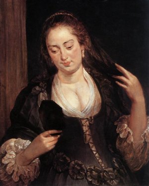 Woman with a Mirror by Peter Paul Rubens Oil Painting