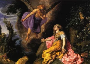 Hagar and the Angel by Pieter Pietersz Lastman - Oil Painting Reproduction