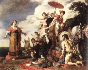 Odysseus and Nausicaa by Pieter Pietersz Lastman Oil Painting