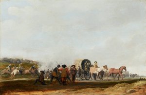 Ambushing an Army Convoy by Pieter Post Oil Painting