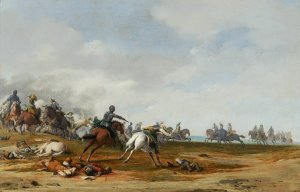 Cavalry Engagement by Pieter Post Oil Painting